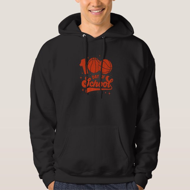 Sudadera 100th Day Of School Cool Basketball Player Premium (Anverso)