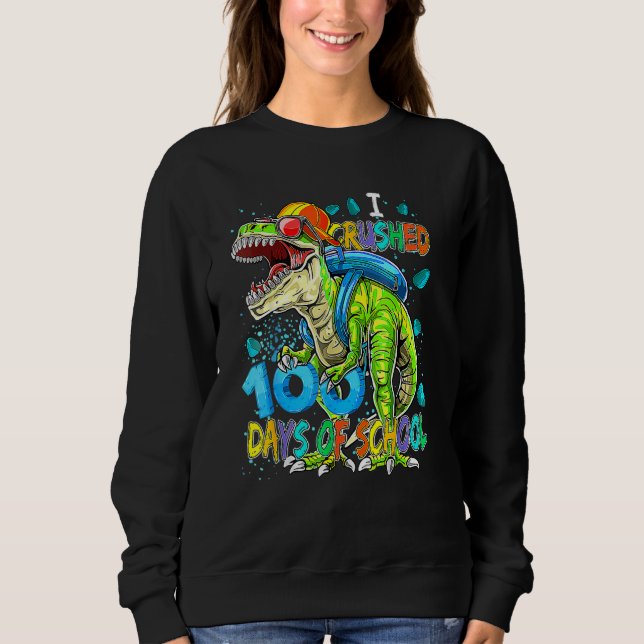 Sudadera 100th Day Of School Dino Kids Happy 100 Days Dinos (Anverso)