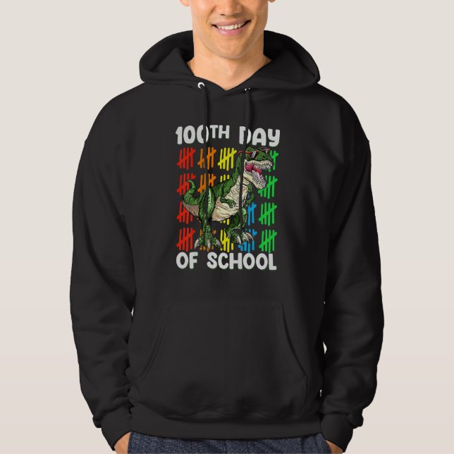 Sudadera 100th Day Of School Dinosaur Rex   Boys Toddler (Anverso)