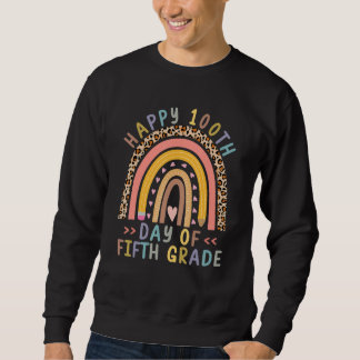Sudadera 100th Day Of School Fifth Grade Rainbow Teacher Le