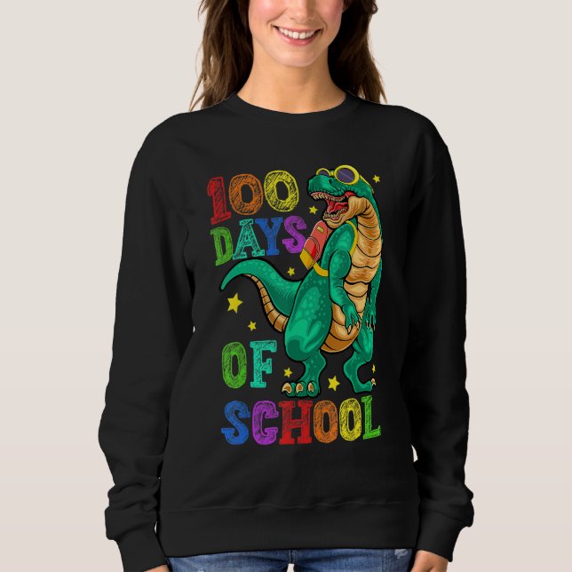 Sudadera 100th Day Of School Happy 100 Days Of School Dinos (Anverso)