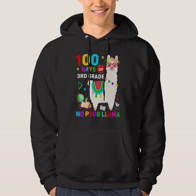 Sudadera 100th Day Of School No Prob Llama 100 Days Of 3rd  (Anverso)