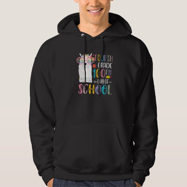 Sudadera 100th day of School No Prob Llama 100 Days Of Four (Anverso)