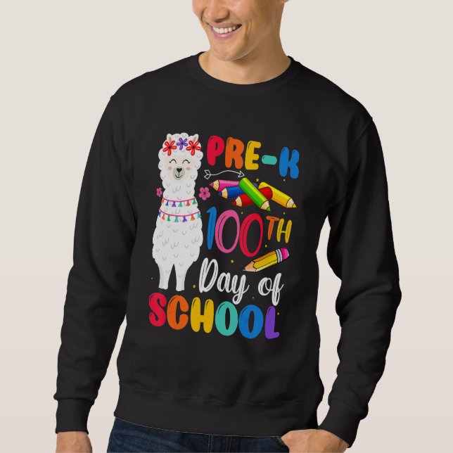 Sudadera 100th Day Of School No Prob Llama Happy 100th Day  (Anverso)