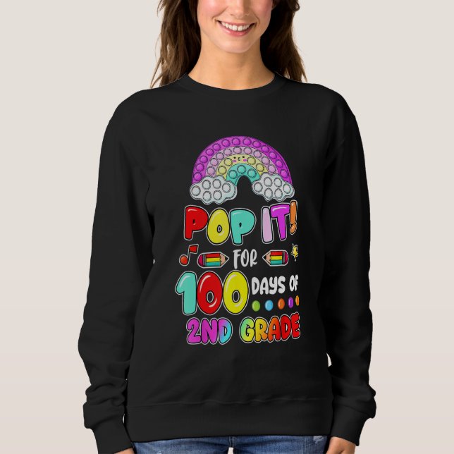 Sudadera 100th Day Of School Pop It 100 Days Of 2nd Grade F (Anverso)