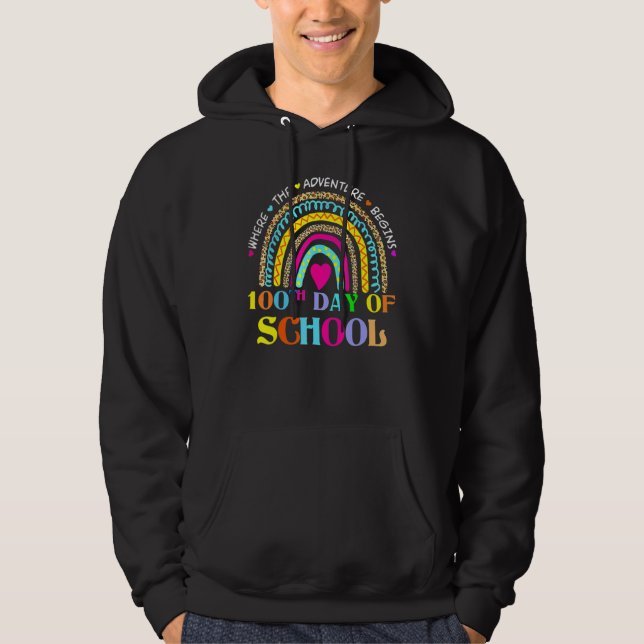 Sudadera 100th Day Of School Teacher  100 Days Smarter Rain (Anverso)