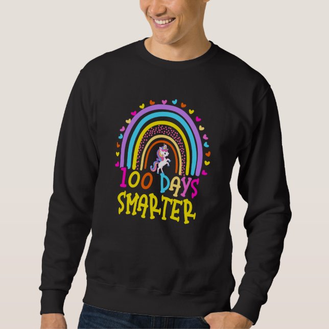 Sudadera 100th Day of School Teacher 100 Days Smarter Rainb (Anverso)