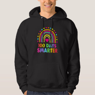 Sudadera 100th Day Of School Teacher 100 Days Smarter Rainb