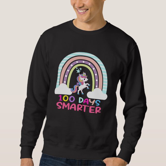 Sudadera 100th Day of School Teacher 100 Days Smarter Rainb (Anverso)