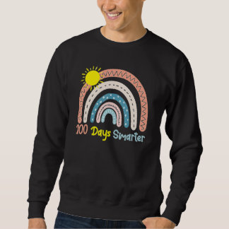 Sudadera 100th Day Of School Teacher 100 Days Smarter Rainb