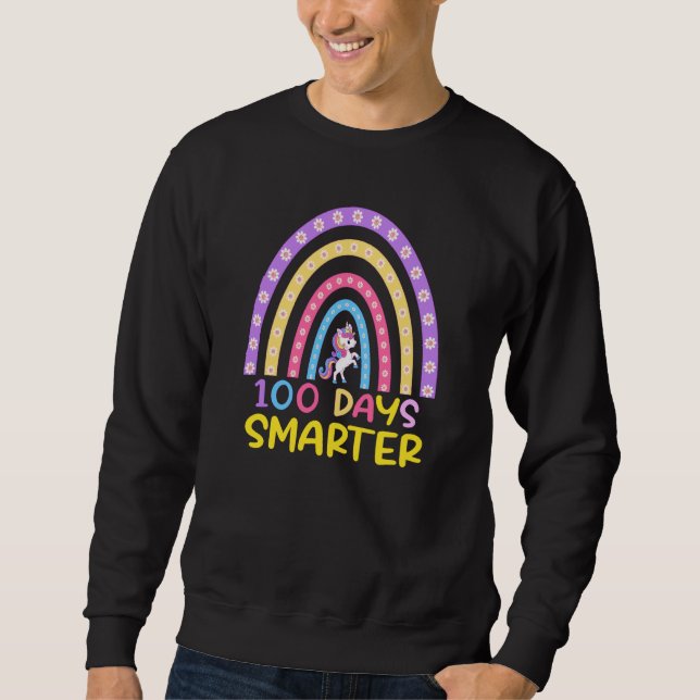 Sudadera 100th Day of School Teacher 100 Days Smarter Rainb (Anverso)