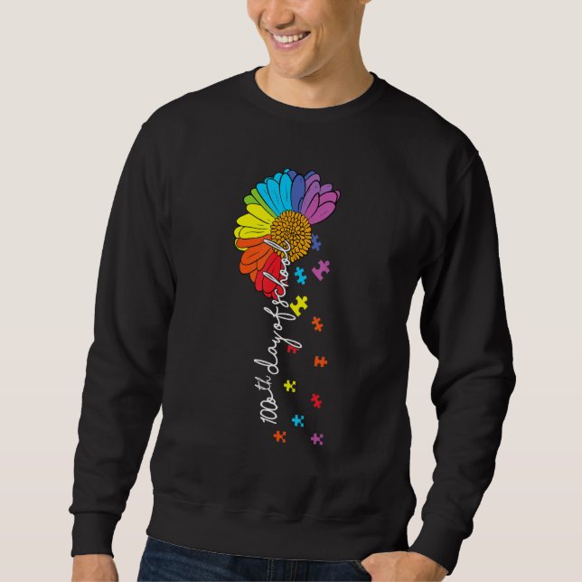 Sudadera 100th day of school teacher autism Awareness Valen (Anverso)