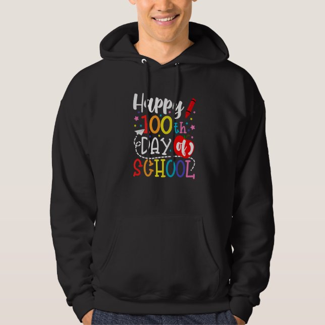 Sudadera 100th Day of School Teachers Kids Boys Girls Happy (Anverso)