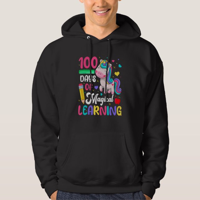 Sudadera 100th Day Of School Unicorn 100 Days Of Magical Le (Anverso)