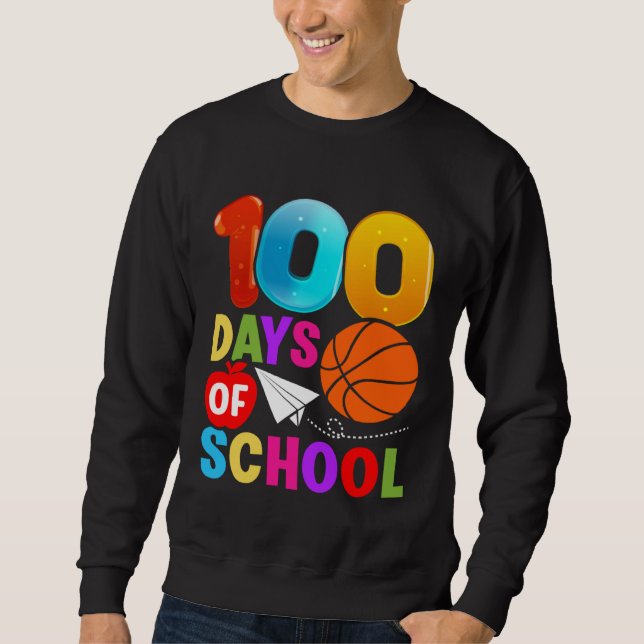 Sudadera 100th Day Student Boys Girls Basketball 100 Days O (Anverso)