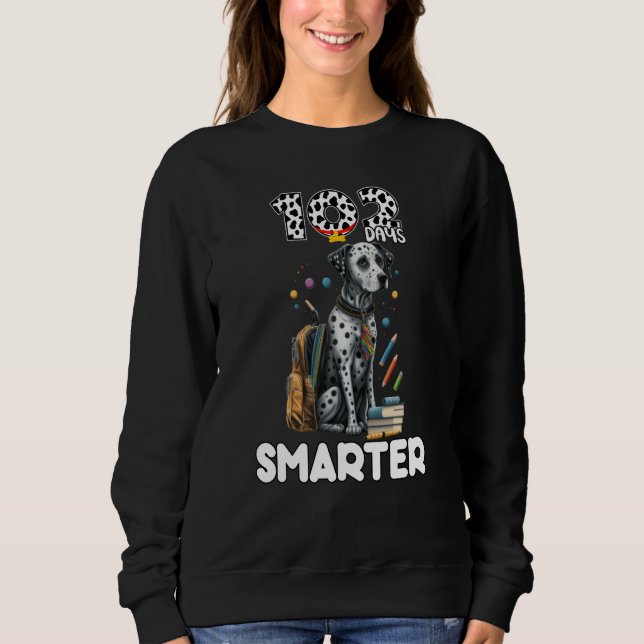 Sudadera 102 Days Smarter Dalmatian Dog 102 Day Of School K (Anverso)
