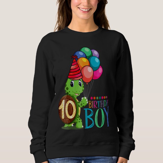 Sudadera 10.ª tortuga de cumpleaños (Anverso)