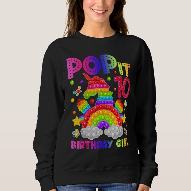 Sudadera 10.º cumpleaños Fidget Toy Pop It Chica de cumplea (Anverso)