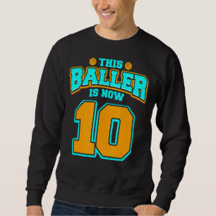 Sudadera 10.º Cumpleaños Para Muchacho Baloncesto Niño De 1