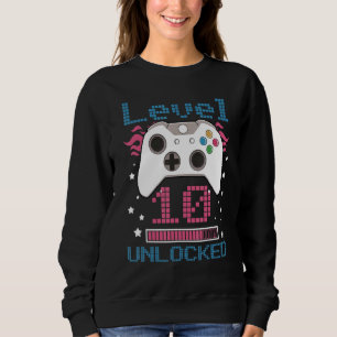 Sudadera 10.º Nacimiento Niño Nivel 10 Video Gamer Bi desbl