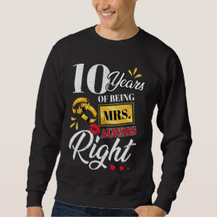 Sudadera 10 Años Siendo La Sra. Siempre Parejas Muy Gracios