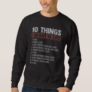 Sudadera 10 cosas que quiero en la vida Cars Turbo Wheel Au
