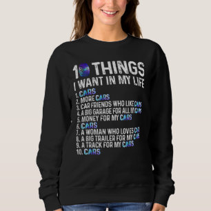 Sudadera 10 Cosas Que Quiero En Mi Vida Más Coches Mechani