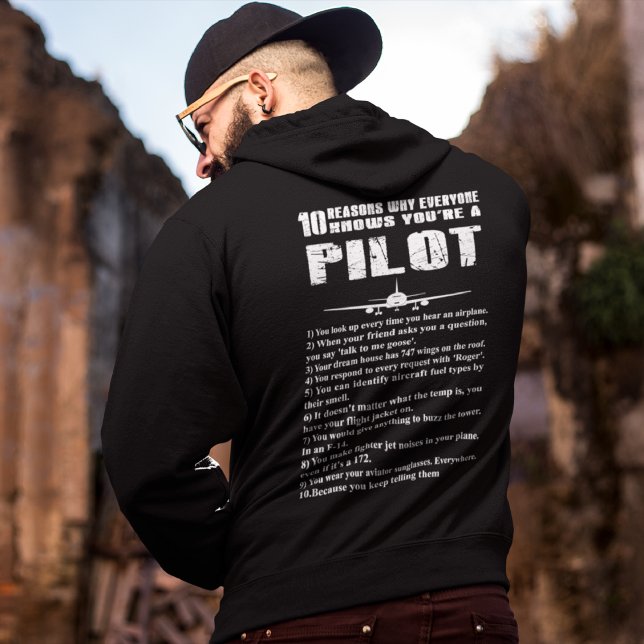 Sudadera 10 Razones para saber por qué eres piloto (Subido por el creador)