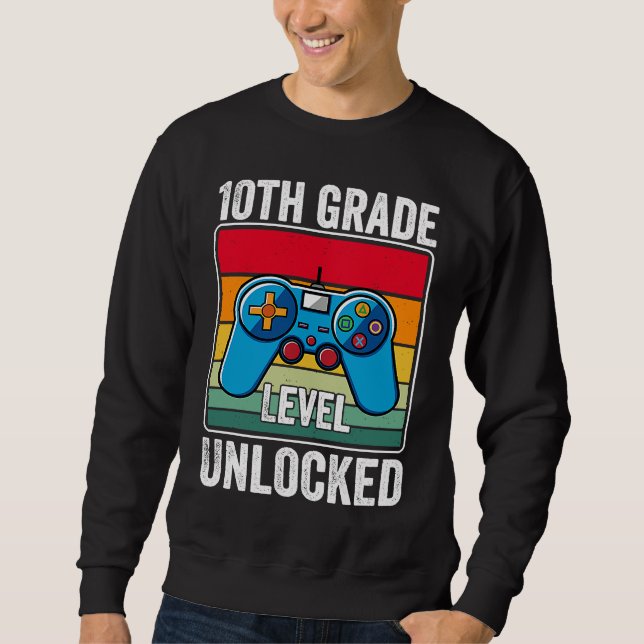 Sudadera 10th Grade Level Unlocked Video Game Back to Schoo (Anverso)