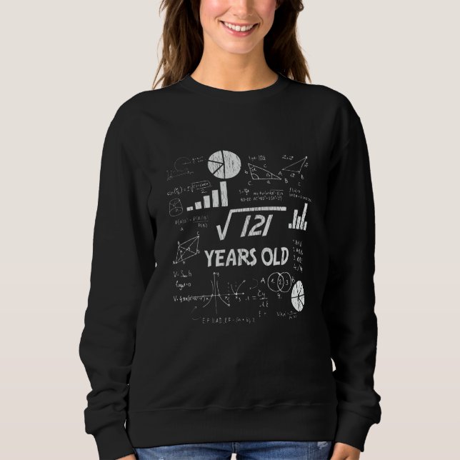 Sudadera 11.ª matemática raíz cuadrada de cumpleaños, cumpl (Anverso)