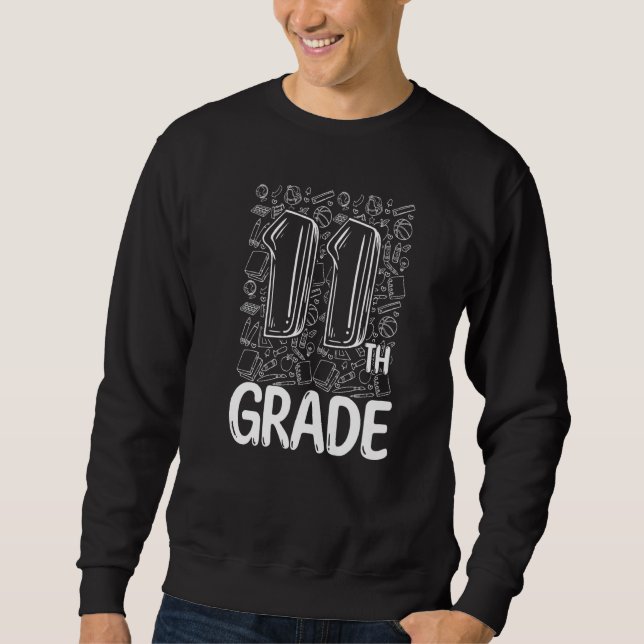 Sudadera 11th Grade Typography Team Eleventh Grade Back To  (Anverso)