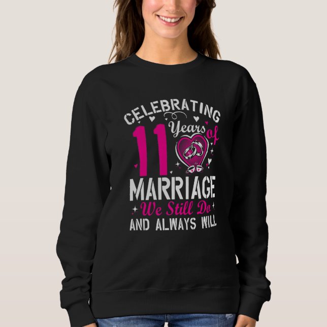 Sudadera 11th Wedding Anniversary Matching Couple Men Women (Anverso)