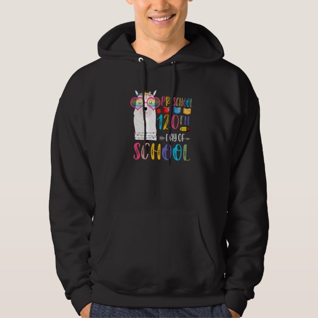 Sudadera 120th day of School No Prob Llama 120 Days Of Pres (Anverso)