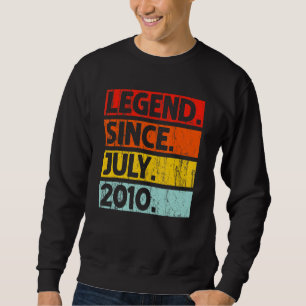 Sudadera 12.ª leyenda de cumpleaños desde julio de 2010 12