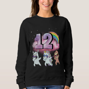 Sudadera 12.º cumpleaños Dabbing Unicornio Oveja eslovena