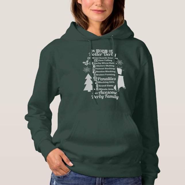 Sudadera 12 días de navidad de Derby del rodillo, patinaje (Anverso)