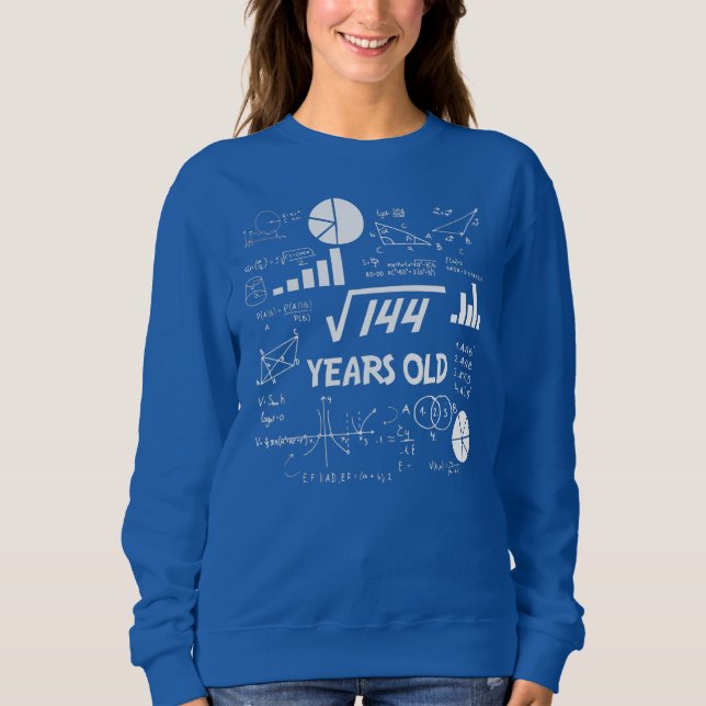 Sudadera 12th Birthday Love Math Square Root 144 Teacher (Anverso)
