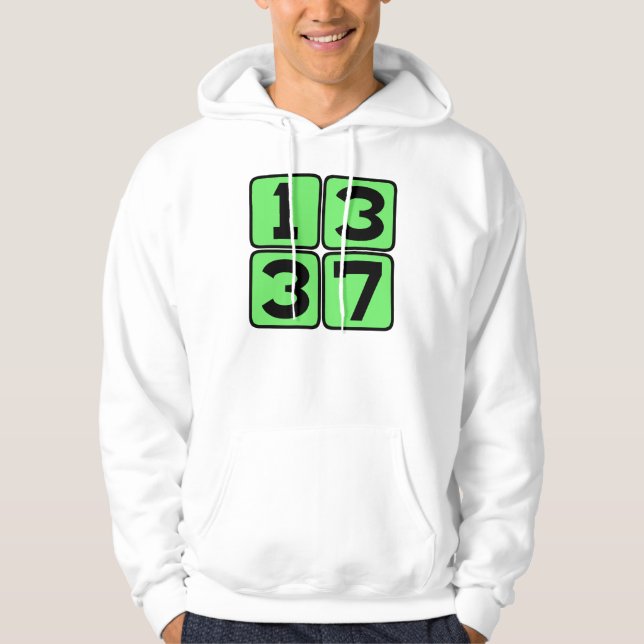 Sudadera 1337 Leet Leetspeak Eleet Meme de Internet Argot (Anverso)