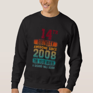Sudadera 14.ª fiesta de cumpleaños increíble desde 2008 14