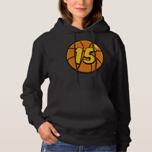Sudadera 15 Baloncesto Tema de cumpleaños Bday Fiesta 15° C