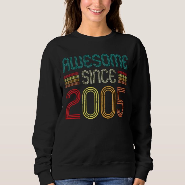 Sudadera 17.º cumpleaños increíble desde 2005 Vin de 17 año (Anverso)