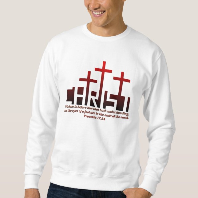 Sudadera 17:24 de los proverbios del verso de la biblia de (Anverso)