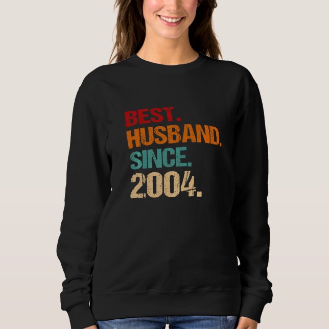 Sudadera 18th Wedding Anniversary Best Husband Since 2004 F (Anverso)