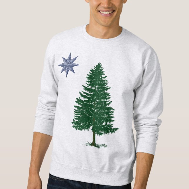 Sudadera 1901 bandera de Maine - estilo del vintage (Anverso)