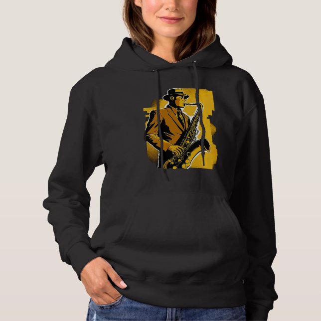Sudadera 1920s Deco Era Jazz Musician Saxophone Player (Anverso)