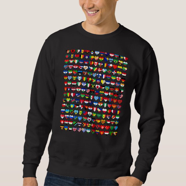 Sudadera 195 Banderas De Todos Los Países En La Internacion (Anverso)