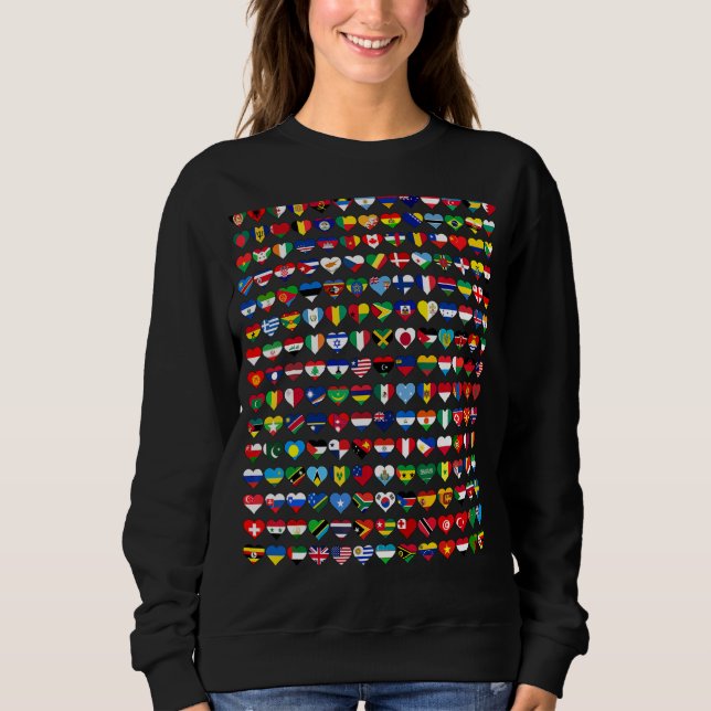 Sudadera 195 Banderas De Todos Los Países En La Internacion (Anverso)