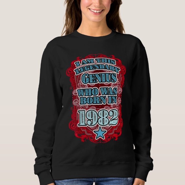 Sudadera 1982 40 cumpleaños Genio legendario (Anverso)