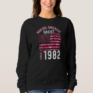 Sudadera 1982 Cumpleaños Mujeres De 40 Años Camo Rosa Usa F