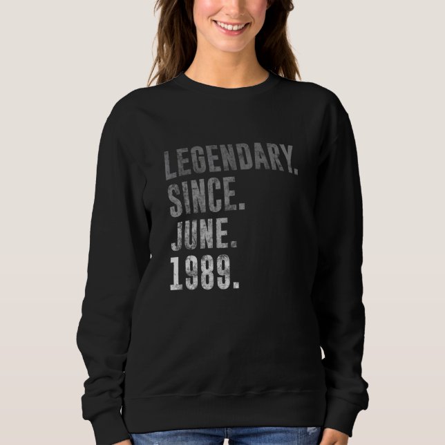Sudadera 1989 33 Legendario desde junio de 1989 33a cumplea (Anverso)
